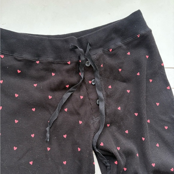 Plush Apparel Hearts Thermal Pajama Pants Size Small - Picture 5 of 8